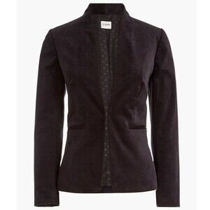 NWOT J Crew Broadway Blazer Jacket Women 24 Black Velvet Regency Dark Academia